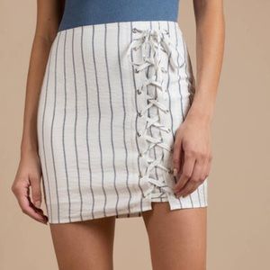 Lace-up Striped Skirt